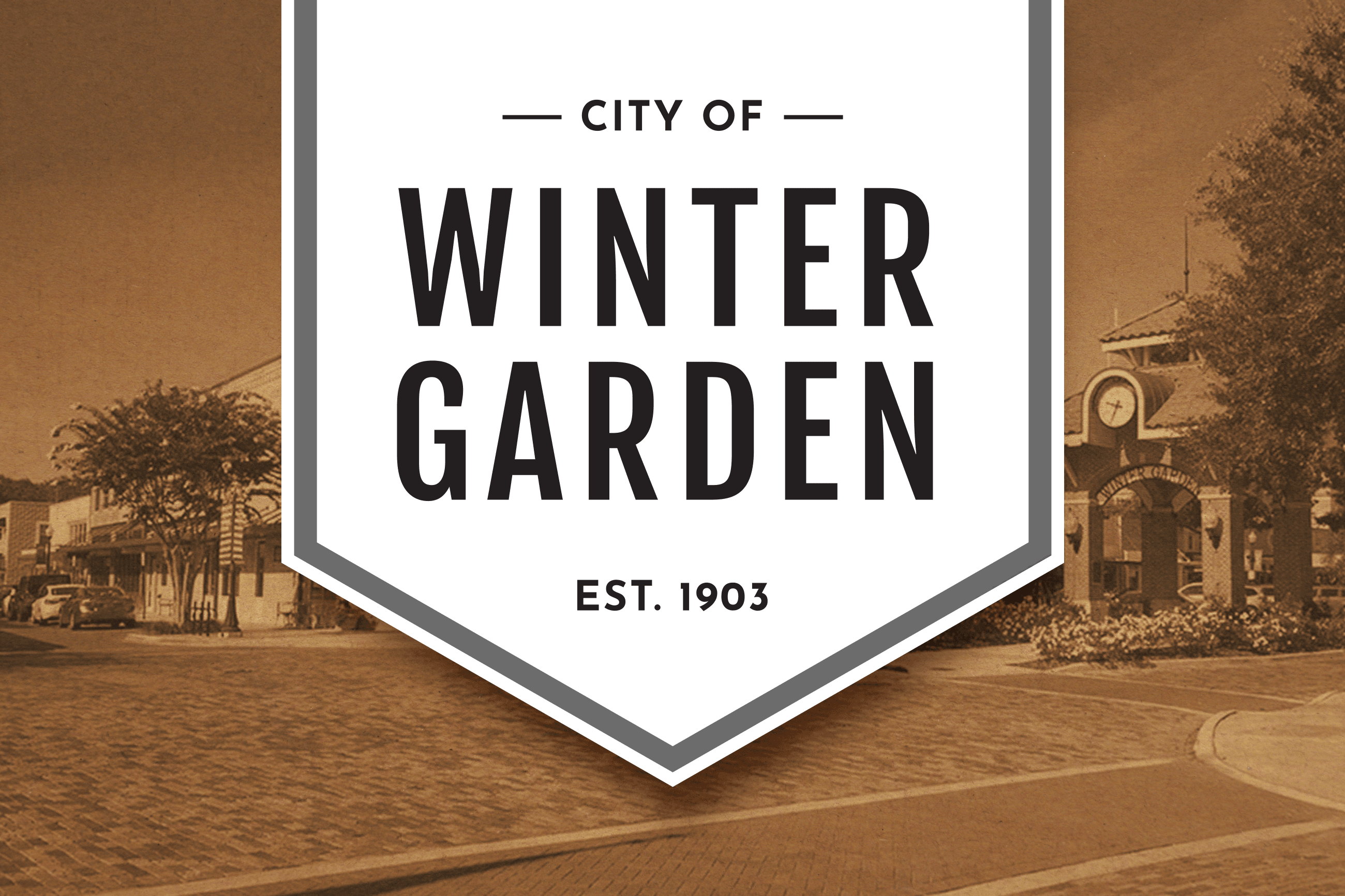 City of Winter Garden Banner in black and white